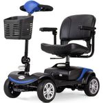 EQUIPMED FreeRoam+ Mid-Sized Foldable Electric Mobility Scooter, Blue