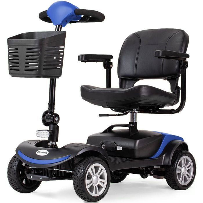 EQUIPMED FreeRoam+ Mid-Sized Foldable Electric Mobility Scooter, Blue