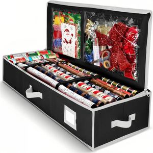 Catzon Christmas Premium Wrapping Paper Storage Container  Oxford Cloth 600D Tear-Proof