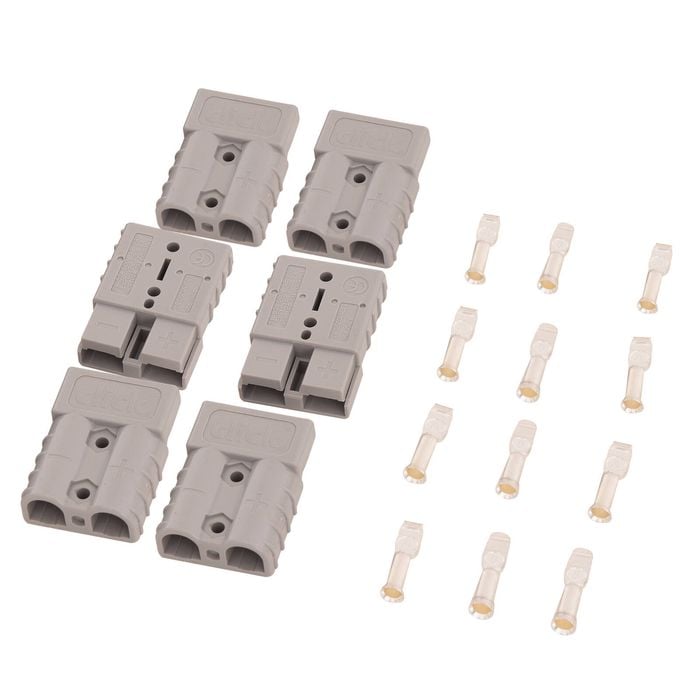 Click 50A Grey Connector with Terminals Set - Pack of 6
