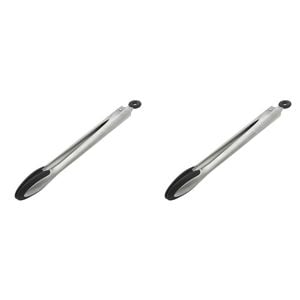 2PK Ecology Provisions Silicone Edge Food Grilling Tongs 30cm