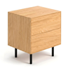 MIUZ Modern 2 Drawer Bedside Table, Solid Oak Veneer, Bedroom Nightstand