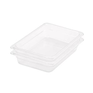 SOGA 1/2 GN Polycarbonate Food Pan 65mm Clear 2 Pack