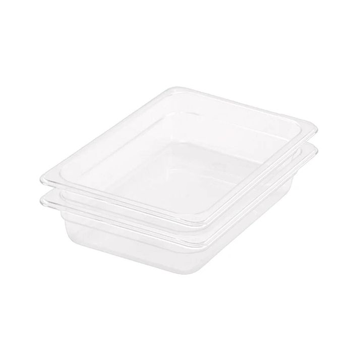 SOGA 1/2 GN Polycarbonate Food Pan 65mm Clear 2 Pack