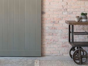 Barn-style sliding door.