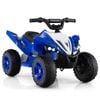Costway Kid Ride On Atv Car 12v Quad Electric Vehicle Led 11km/h Blue