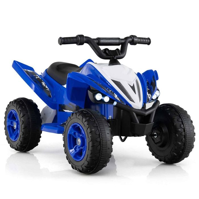 Costway Kid Ride On Atv Car 12v Quad Electric Vehicle Led 11km/h Blue