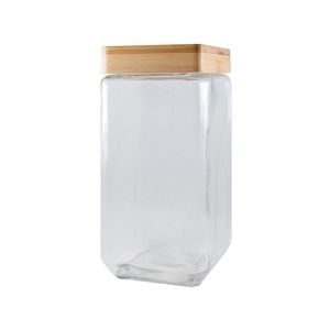 Bamboo & Glass Square Canister 2.1l Scullery