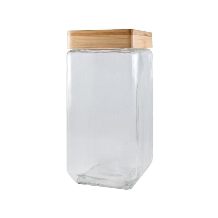 Scullery Bamboo & Glass Square Canister 2.1l