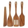 Catzon Wooden Cooking Utensils Set Of 4 Teak Spatulas For Kitchen Use