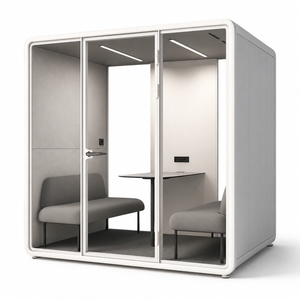 Focuspod Meet Acoustic Meeting Pod — 4 Person Large Soundproof Meeting Room (white)