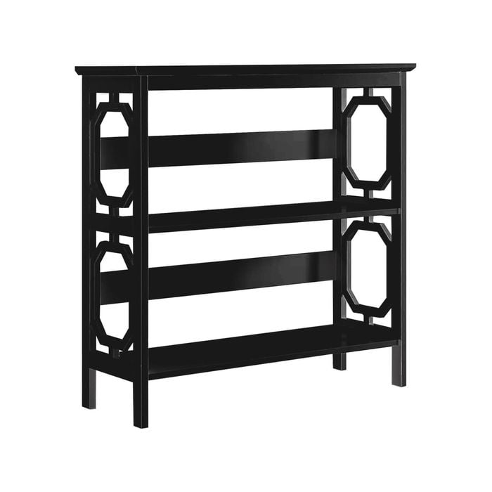 Sarantino Laurel 3-Tier Bookshelf Display Rack in Black