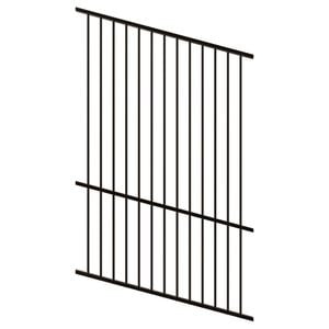ProtectorAl 350-1200W x 1800H Satin Black Raked Up to 15º Flat Top Pool Fence Panel - Black