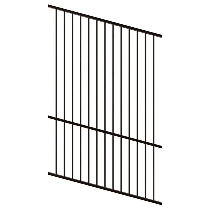 ProtectorAl 350-1200W x 1800H Satin Black Raked Up to 15º Flat Top Pool Fence Panel - Black