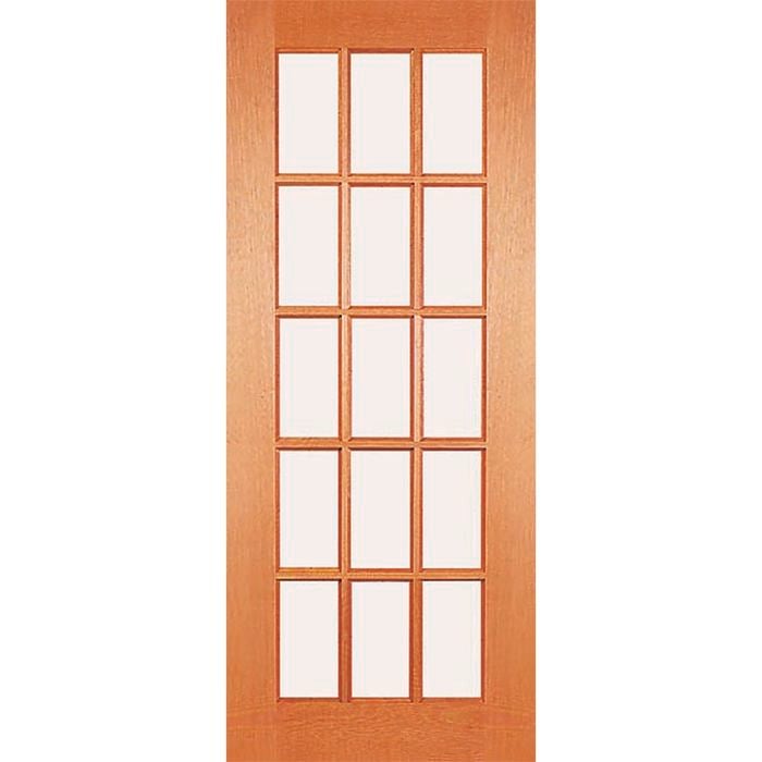 Woodcraft 2040 x 820 x 40mm Entrance Door Modern French Bevelled Clear Glass FLH2
