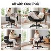 Homfurn Criss Cross Chair – Ergonomic Pu Leather Desk Chair, Adjustable Armrests, Swivel, For Home Office Makeup, Black