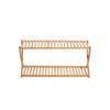 Sherwood Home 2-tier Portable Natural Bamboo Shoe Rack - Light Brown - 70x27.5x32cm