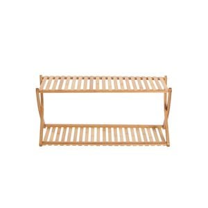 Sherwood Home 2-tier Portable Natural Bamboo Shoe Rack - Light Brown - 70x27.5x32cm