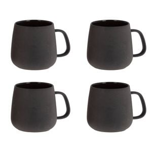 4PK Bramble Bay Summer Blooms Ceramic Everyday Kitchen Coffee Mug Charcoal