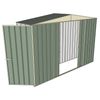 Build-a-Shed 3.0 x 0.8 x 2.3m Double Sliding and Single Hinge Door Narrow Shed - Green