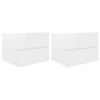 vidaXL 2x Bedside Cabinets High Gloss White Engineered Wood Home Organiser