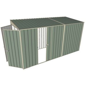 Build-a-Shed 1.5 x 3.7 x 2m Single Sliding Side Door Skillion Shed - Green