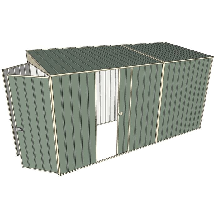 Build-a-Shed 1.5 x 3.7 x 2m Single Sliding Side Door Skillion Shed - Green