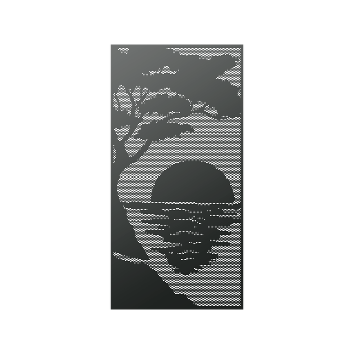Walpix 2400 x 1200 x 3.0mm Perforated Aluminium Decorative Screen Flat Profile Sunset - Charcoal