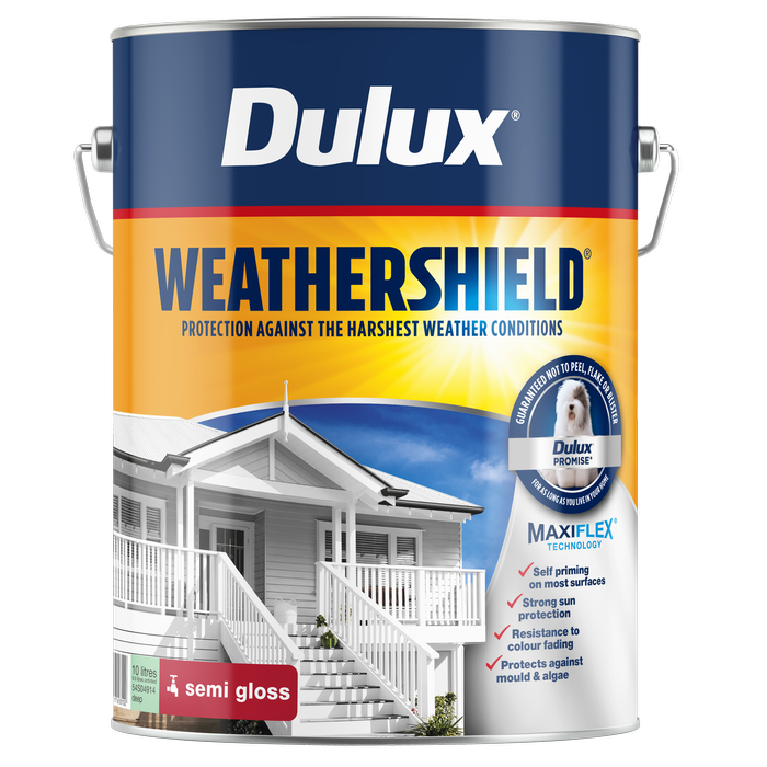 Dulux 10L Deep Exterior Paint Weathershield Semi Gloss