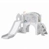9 in 1 L-Shaped Toddler Slide Indoor Baby Slide Kids Playset Outdoor Playground Grey