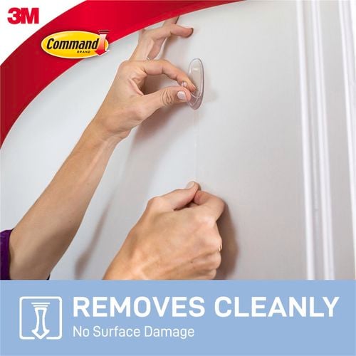 Command™ Medium Clear Adhesive Wall Hooks - 2 Pack - Bunnings Australia