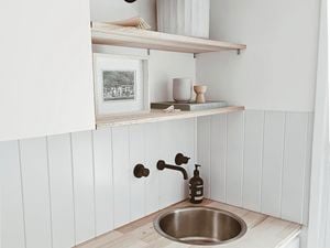 A rustic laundry area in situ