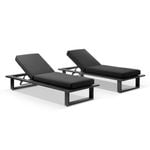Outdoor Arcadia Aluminium Sun Lounge Set In Charcoal