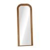 Oikiture Full Length Arch Mirror 165x60cm Walnut Wood Top Rounded Corner Bedroom