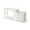 Foret High Gloss White Extendable Dressing Table 5 Drawer Cabinet Storage Desk