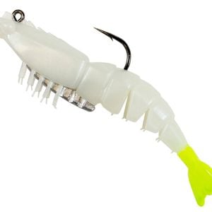 Z-Man EZ ShrimpZ Rigged 3.5 2pk Glow / Chart Tail"