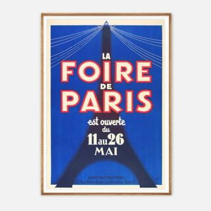 Galrie Vintage La Foire de Paris Poster - Iconic French Event Art Print, Wood Frame, A0 84 x 119cm (33 x 47inch)