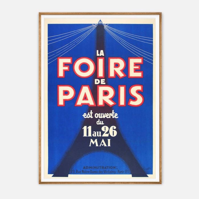 Galrie Vintage La Foire de Paris Poster - Iconic French Event Art Print, Wood Frame, A0 84 x 119cm (33 x 47inch)