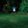 Click H63.5cm Blue Glass Solar Stake Light Mushroom Mixed PDQ