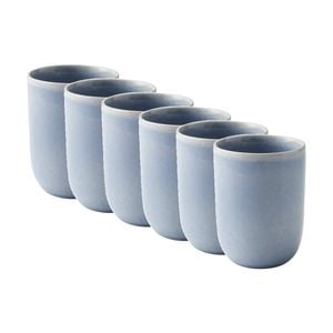 6pk Ecology Element Kitchenware Cuddle Mug Sky Light Blue Stoneware 250ml