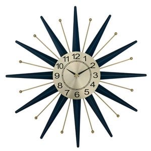 Salesbay 60cm Silent Wall Clock Sunburst Retro Mid Century Modern Home Deco