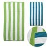 Bloomington 400GSM Set of 2 Reversible Cabana Striped Towels 76 x 152 cm Lime/Blue