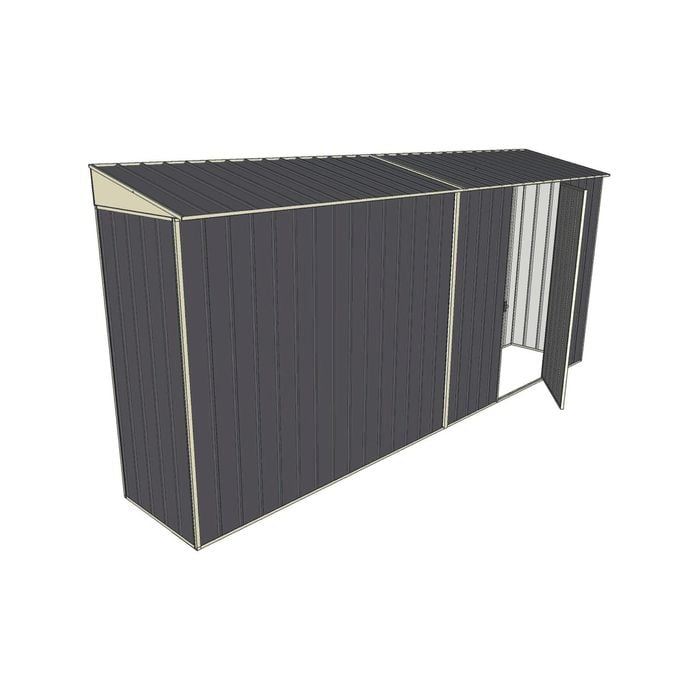 Build-a-Shed 0.8 x 4.5 x 2m Skillion Single Hinged Side Door Shed - Grey