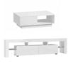 Artiss Led Tv Unit & Coffee Table Set Storage Cabinet White