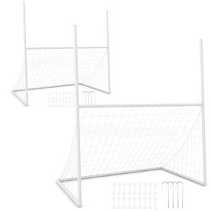 Costway 2x 2in1 Backyard Football Net Portable Soccer Goal All Weather