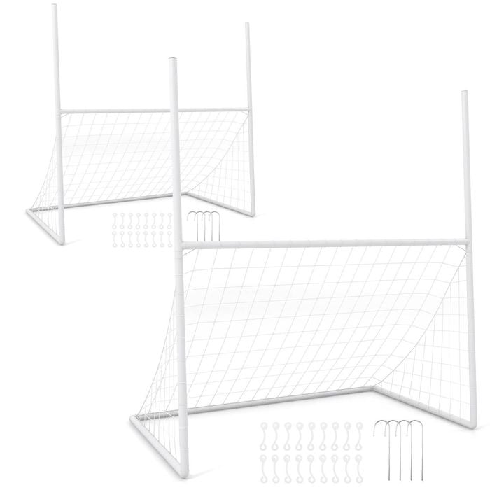 Costway 2x 2in1 Backyard Football Net Portable Soccer Goal All Weather