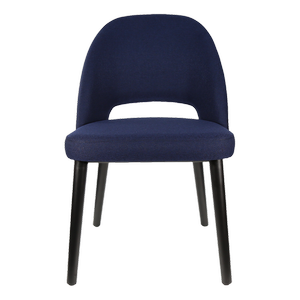 Durafurn Navy Fabric Semifreddo Dining Chair with Black Beech Wood Legs
