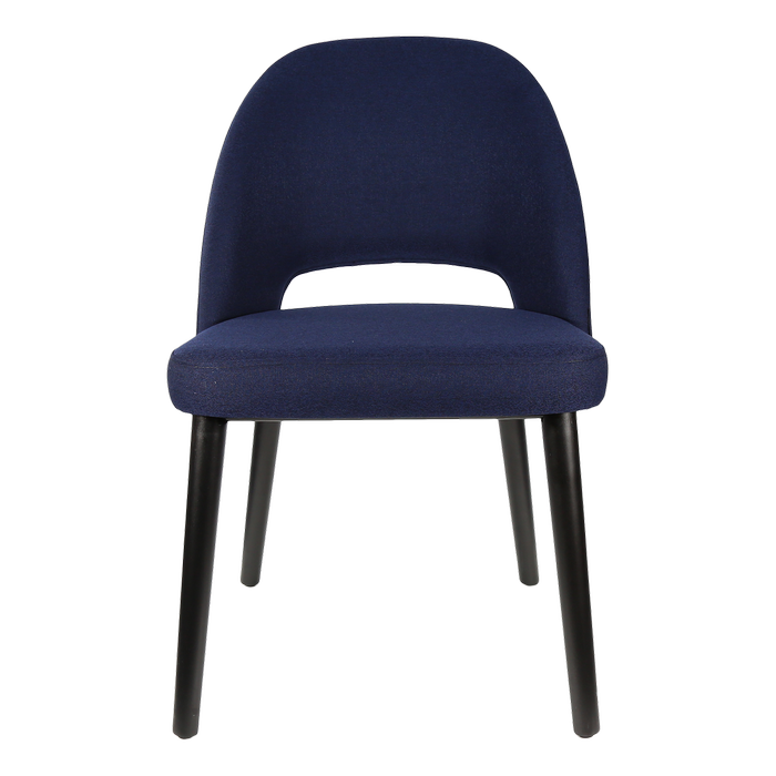 Durafurn Navy Fabric Semifreddo Dining Chair with Black Beech Wood Legs
