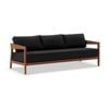 Bronte 3 Seater Outdoor Aluminium Lounge Teak Look & Denim Grey Cushions