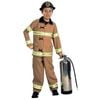 Kids Firefighter Halloween Costume Fireman Dress Up Outfit with Hat and Reflective Stripes Red Colour, Large
